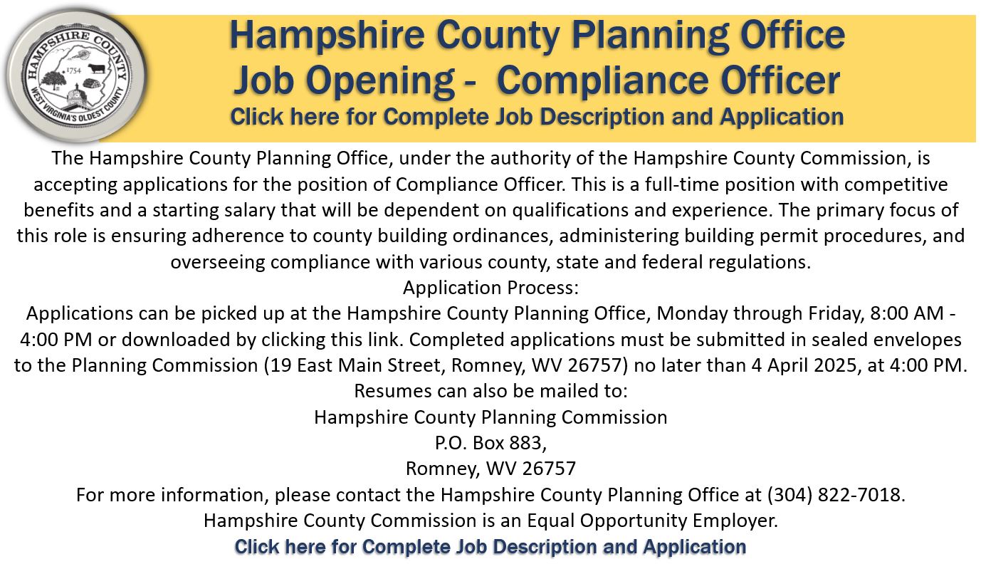 Hampshire County Compliance Job Posting